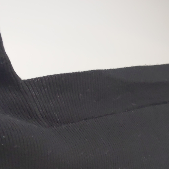 Cos Women's Top Size Large Black Short Dolman Sleeves Round Neck 100% Wool Tunic - Picture 7 of 14